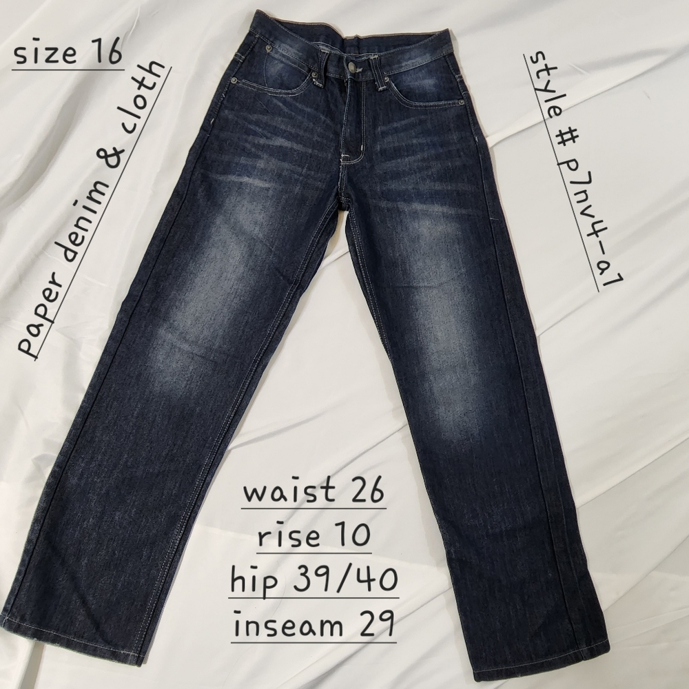 Paper denim & cloth jeans blue denim dark wash size 16 waist 26